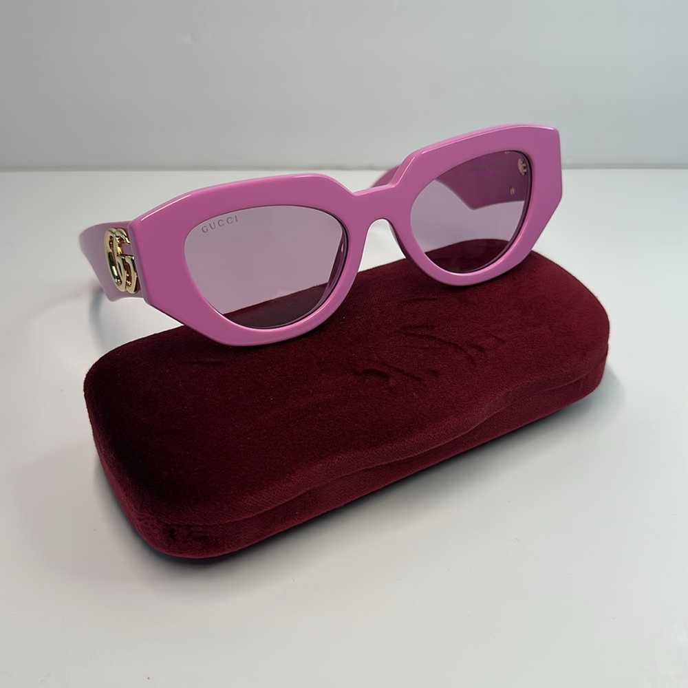 Authentic- NEW GUCCI GG1421S 004 PINK WOMEN SUNGLASSES GUCCI - Picture 4 of 16